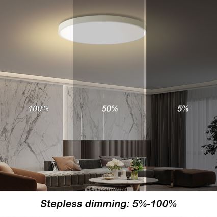 Brilagi - LED prigušiva stropna svjetiljka POOL SMART LED/100W/230V 3000–6000K Ø 80 cm Wi-Fi Tuya bijela + daljinski upravljač