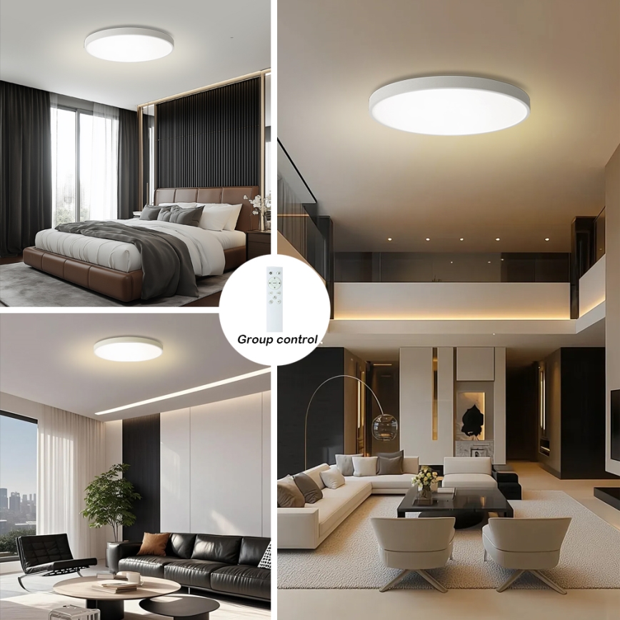 Brilagi - LED prigušiva stropna svjetiljka POOL SMART LED/100W/230V 3000–6000K Ø 80 cm Wi-Fi Tuya bijela + daljinski upravljač