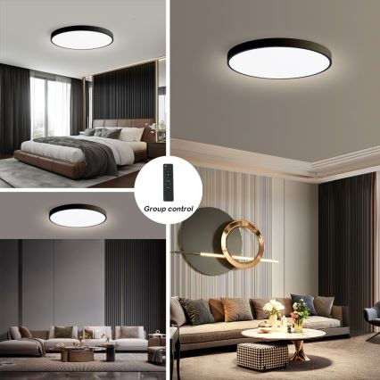 Brilagi - LED stropna svjetiljka s mogućnošću prigušivanja POOL SMART LED/128W/230V 3000-6000K promjer 100 cm Wi-Fi Tuya crna + daljinski upravljač