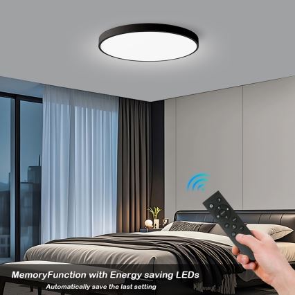 Brilagi - LED stropna svjetiljka s mogućnošću prigušivanja POOL SMART LED/128W/230V 3000-6000K promjer 100 cm Wi-Fi Tuya crna + daljinski upravljač