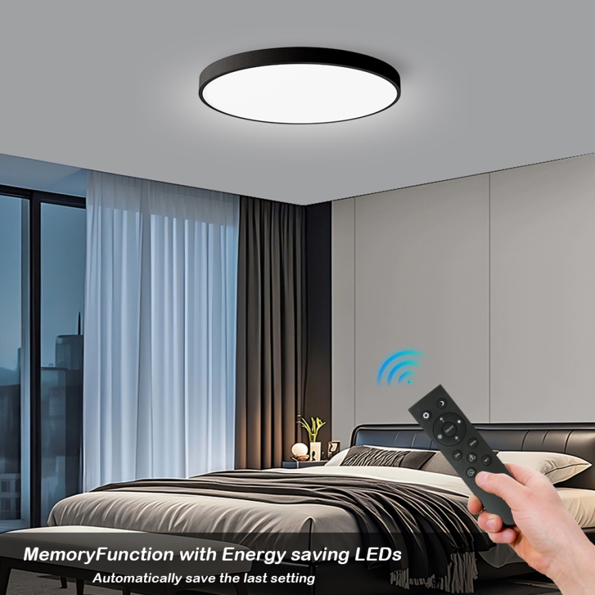 Brilagi - LED stropna svjetiljka s mogućnošću prigušivanja POOL SMART LED/128W/230V 3000-6000K promjer 100 cm Wi-Fi Tuya crna + daljinski upravljač