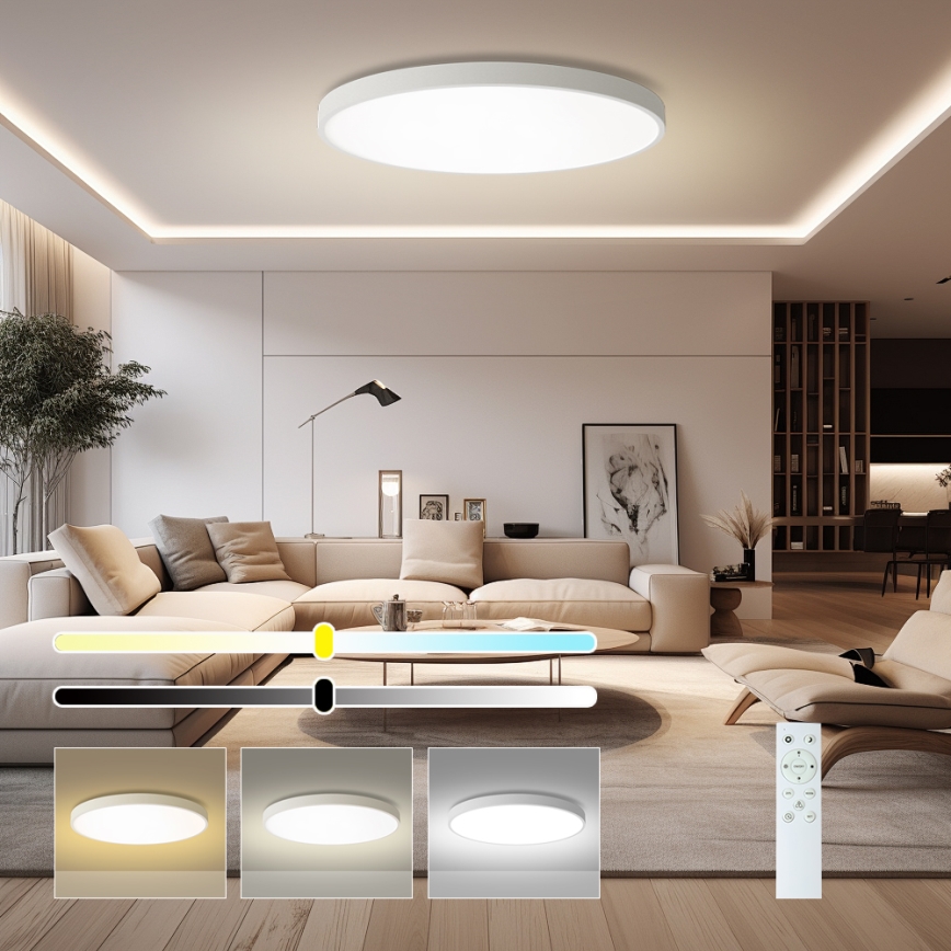 Brilagi - prigušiva stropna svjetiljka POOL SMART LED/128W/230V 3000-6000K prom. 100 cm Wi-Fi Tuya bijela + daljinski upravljač