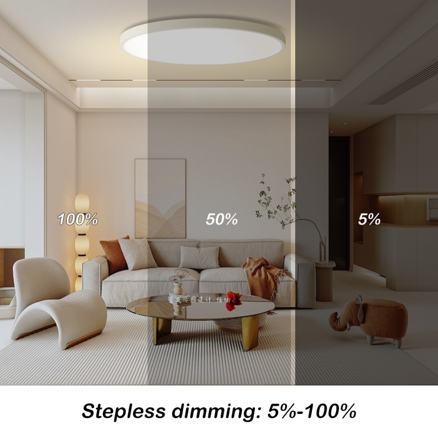 Brilagi - prigušiva stropna svjetiljka POOL SMART LED/128W/230V 3000-6000K prom. 100 cm Wi-Fi Tuya bijela + daljinski upravljač