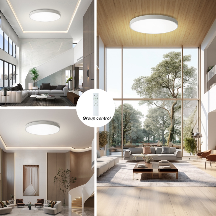 Brilagi - prigušiva stropna svjetiljka POOL SMART LED/128W/230V 3000-6000K prom. 100 cm Wi-Fi Tuya bijela + daljinski upravljač