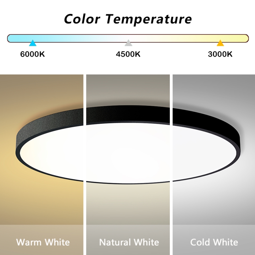 Brilagi - LED prigušivo stropno svjetlo POOL SMART LED/180W/230V 3000-6000K promjer 120 cm Wi-Fi Tuya crna + daljinski upravljač
