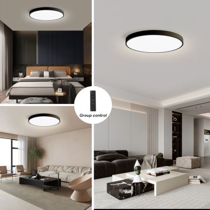 Brilagi - LED prigušivo stropno svjetlo POOL SMART LED/180W/230V 3000-6000K promjer 120 cm Wi-Fi Tuya crna + daljinski upravljač