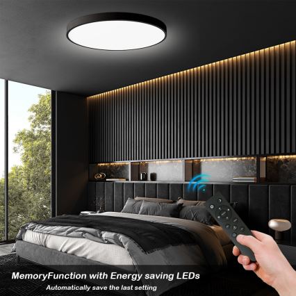 Brilagi - LED prigušivo stropno svjetlo POOL SMART LED/180W/230V 3000-6000K promjer 120 cm Wi-Fi Tuya crna + daljinski upravljač