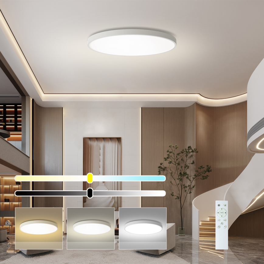 Brilagi - LED prigušivo stropno svjetlo POOL SMART LED/180W/230V 3000-6000K promjer 120 cm Wi-Fi Tuya bijelo + daljinski upravljač