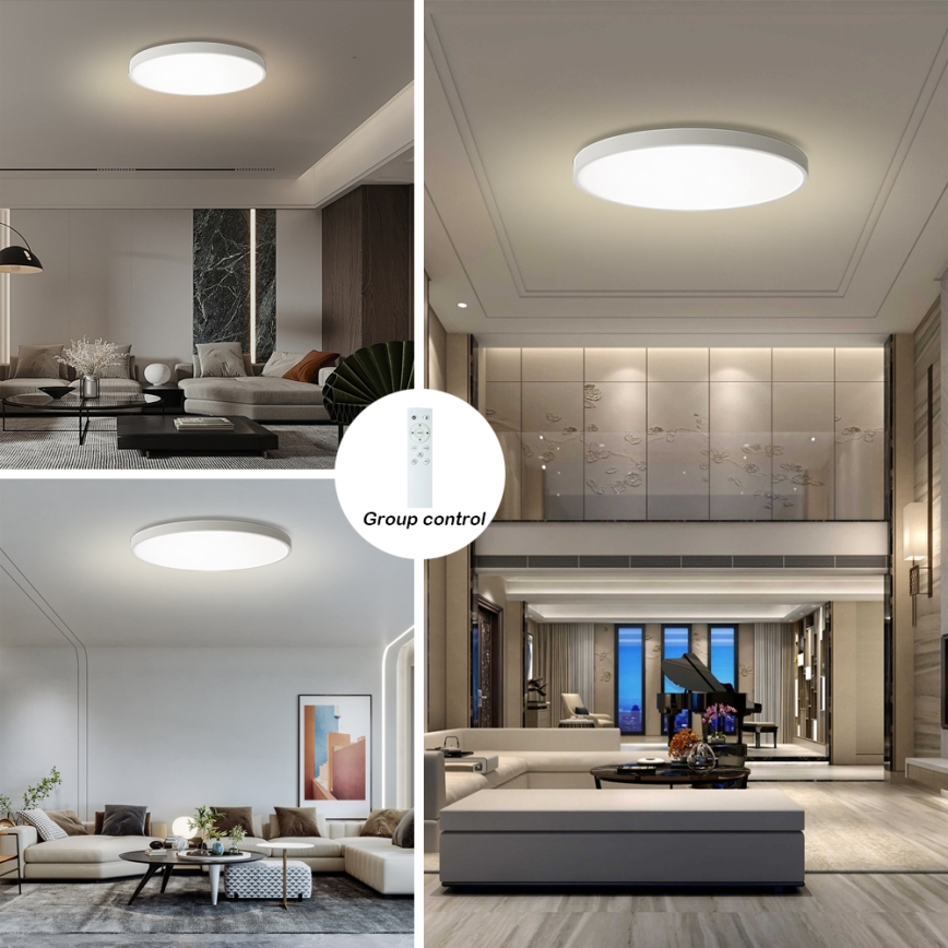 Brilagi - LED prigušivo stropno svjetlo POOL SMART LED/180W/230V 3000-6000K promjer 120 cm Wi-Fi Tuya bijelo + daljinski upravljač