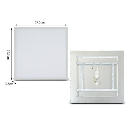 Brilagi - LED Prigušivo stropno svjetlo SLIMFRAME LED/58W/230V 60x60 cm 3000-6000K bijela + daljinski upravljač
