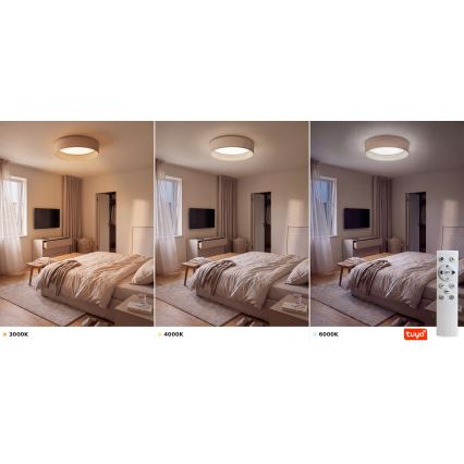 Brilagi - stropna LED svjetiljka s prigušivanjem VELVET SMARTIX STARS LED/36W/230V 3000-6000K Ø 55 cm bež Wi-Fi Tuya Beacon + daljinski upravljač