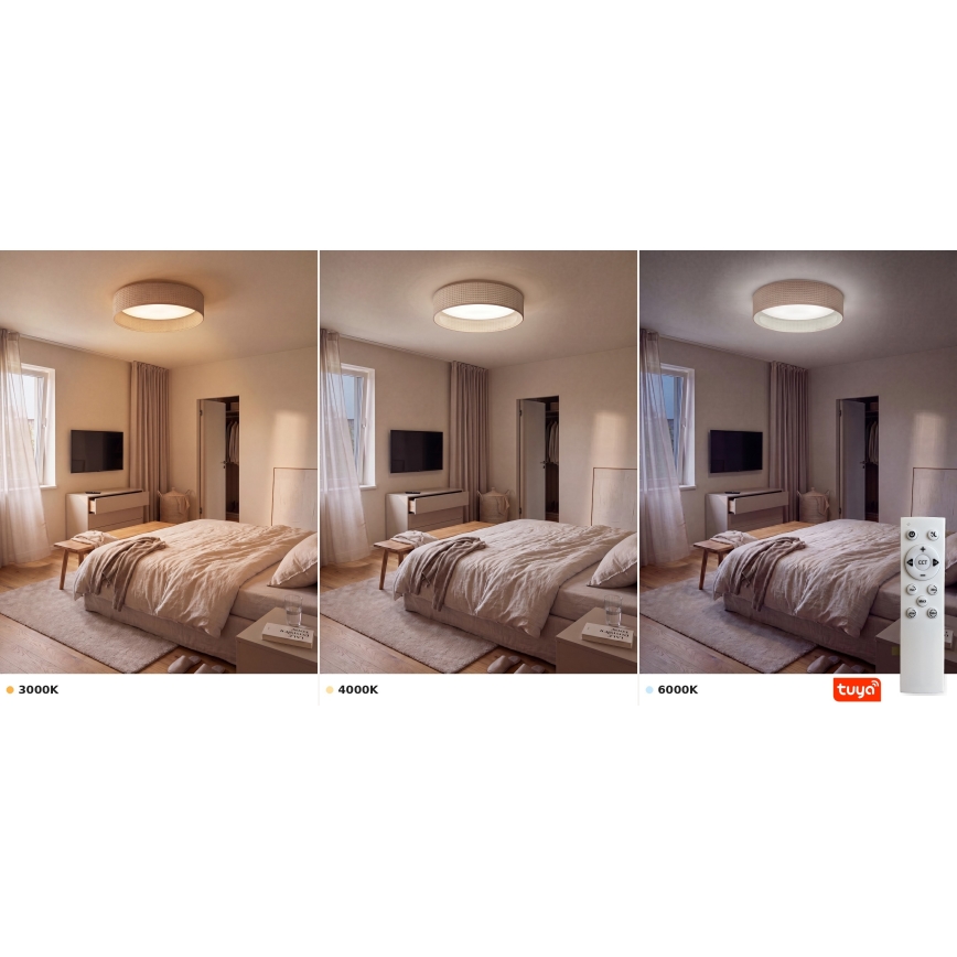 Brilagi - LED prigušivo stropno svjetlo VELVET SMARTIX LED/24W/230V 3000-6000K Ø 45 cm bež Wi-Fi Tuya Beacon + daljinski upravljač