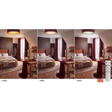 Brilagi - LED prigušivo stropno svjetlo VELVET SMARTIX LED/36W/230V 3000-6000K promjer 55 cm vinska crvena/zlatna Wi-Fi Tuya Beacon + daljinski upravljač