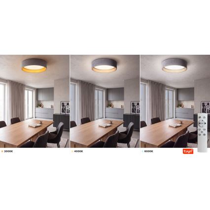 Brilagi - LED prigušivo stropno svjetlo VELVET SMARTIX LED/36W/230V 3000-6000K Ø 55 cm siva/zlatna Wi-Fi Tuya Beacon + daljinski upravljač