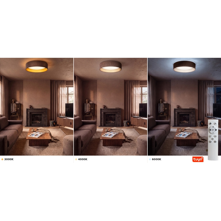 Brilagi - LED stropno svjetlo VELVET SMARTIX s prigušivanjem LED/36W/230V 3000-6000K Ø 55 cm smeđa/zlatna Wi-Fi Tuya Beacon + daljinski upravljač