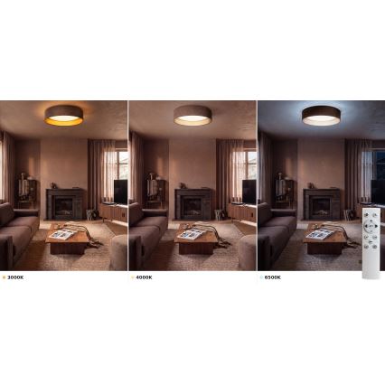 Brilagi - LED stropno svjetlo s prigušivanjem VELVET SMART VARI LED/24W/230V 3000-6500K Ø 45 cm smeđa/zlatna + daljinski upravljač