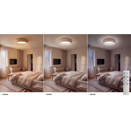 Brilagi - prigušivo LED stropno svjetlo VELVET SMART VARI LED/24W/230V 3000-6500K promjer 45 cm bež + daljinski upravljač