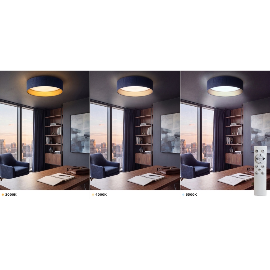 Brilagi - LED stropno svjetlo s mogućnošću prigušivanja VELVET SMART VARI LED/24W/230V 3000-6500K promjer 45 cm plavo/zlatno + daljinski upravljač