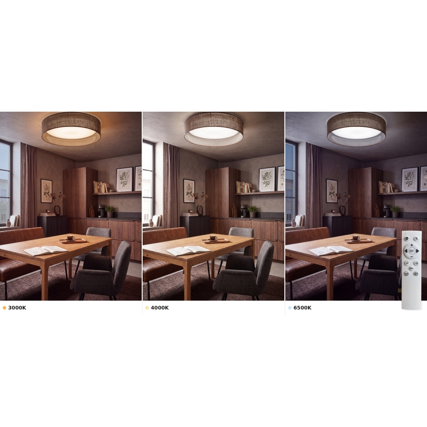 Brilagi - LED prigušivo stropno svjetlo VELVET SMART VARI LED/36W/230V 3000-6500K Ø 55 cm smeđa + s daljinskim upravljačem