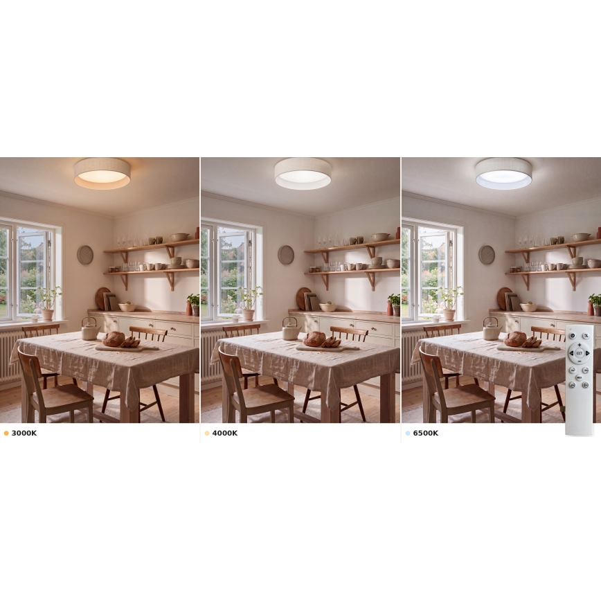 Brilagi - LED stropna svjetiljka s prigušivanjem VELVET SMART VARI LED/36W/230V 3000-6500K Ø 55 cm bijela + s daljinskim upravljačem