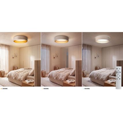 Brilagi - LED stropna svjetiljka s prigušivanjem VELVET SMART VARI LED/36W/230V 3000-6500K Ø 55 cm krem/zlatna + daljinski upravljač