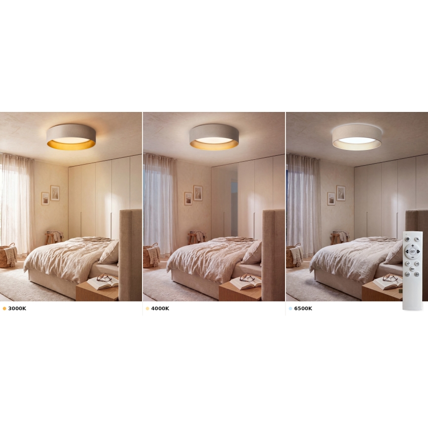 Brilagi - LED stropna svjetiljka s prigušivanjem VELVET SMART VARI LED/36W/230V 3000-6500K Ø 55 cm krem/zlatna + daljinski upravljač