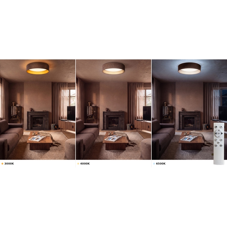 Brilagi - LED prigušivo stropno svjetlo VELVET SMART VARI LED/36W/230V 3000-6500K Ø 55 cm smeđa/zlatna + s daljinskim upravljačem