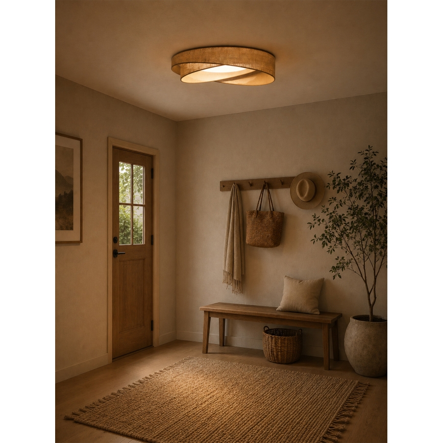 BRILAGI - LED stropna svjetiljka s mogućnošću prigušivanja VELVET TWIST LED/36W/230V 3000-6000K Ø 65 cm Wi-Fi Tuya Beacon u bež boji + daljinski upravljač