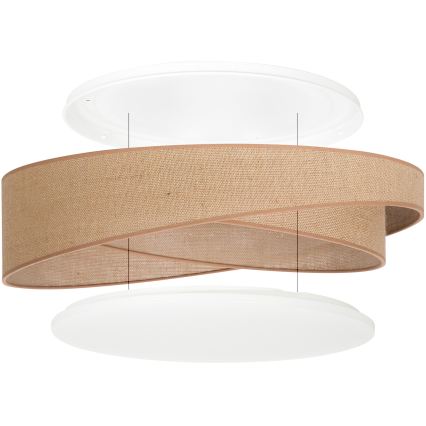 BRILAGI - LED stropna svjetiljka s mogućnošću prigušivanja VELVET TWIST LED/36W/230V 3000-6000K Ø 65 cm Wi-Fi Tuya Beacon u bež boji + daljinski upravljač