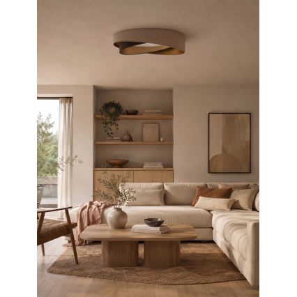 BRILAGI - LED Prigušivo stropno svjetlo VELVET TWIST LED/36W/230V 3000-6000K Ø 65 cm Wi-Fi Tuya Beacon bež/smeđa/zlatna + daljinski upravljač