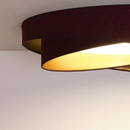 BRILAGI - Prigušiva stropna svjetiljka VELVET TWIST LED/36W/230V 3000-6000K Ø 65 cm Wi-Fi Tuya Beacon bordo/zlatna + daljinski upravljač