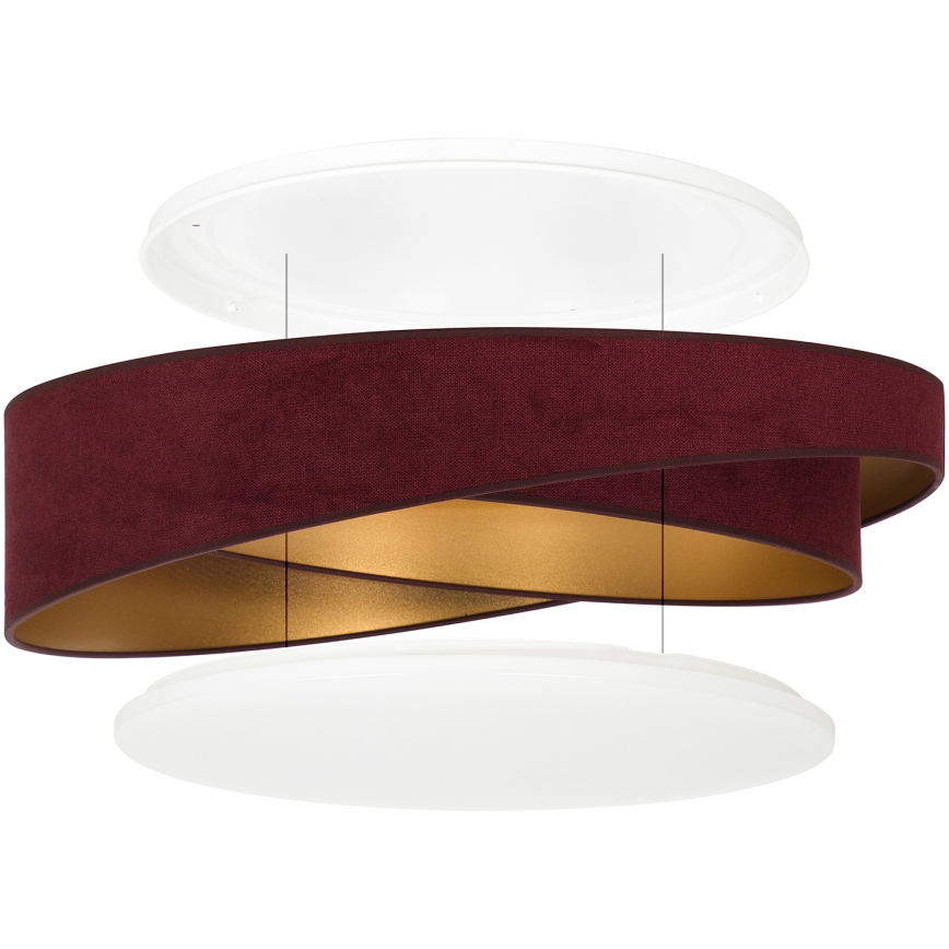 BRILAGI - Prigušiva stropna svjetiljka VELVET TWIST LED/36W/230V 3000-6000K Ø 65 cm Wi-Fi Tuya Beacon bordo/zlatna + daljinski upravljač