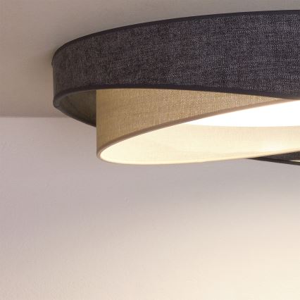 BRILAGI - LED stropna svjetiljka s prigušivanjem VELVET TWIST LED/36W/230V 3000-6000K pr. 65 cm Wi-Fi Tuya Beacon siva/kremasta + daljinski upravljač