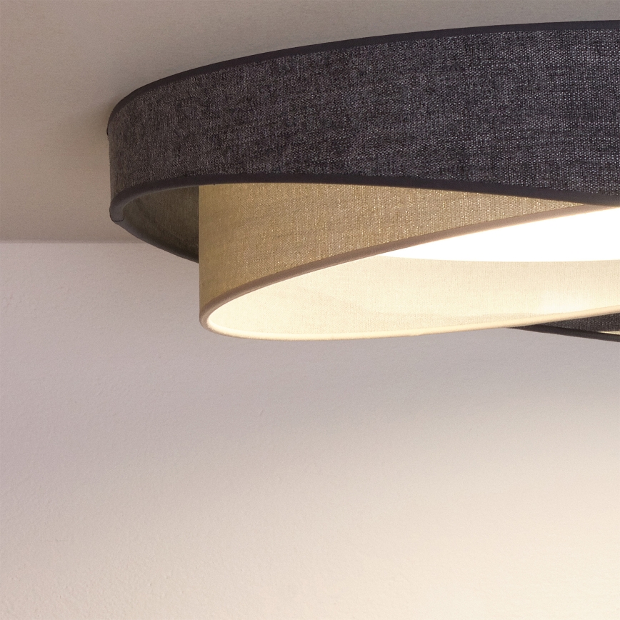 BRILAGI - LED stropna svjetiljka s prigušivanjem VELVET TWIST LED/36W/230V 3000-6000K pr. 65 cm Wi-Fi Tuya Beacon siva/kremasta + daljinski upravljač