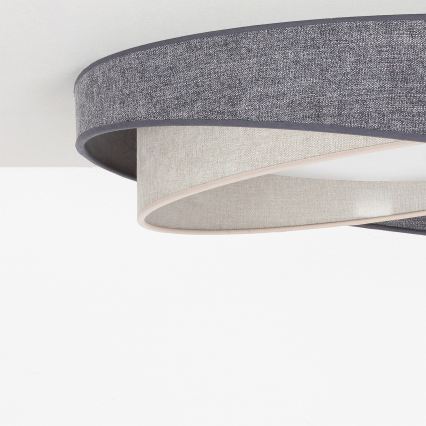 BRILAGI - LED stropna svjetiljka s prigušivanjem VELVET TWIST LED/36W/230V 3000-6000K pr. 65 cm Wi-Fi Tuya Beacon siva/kremasta + daljinski upravljač