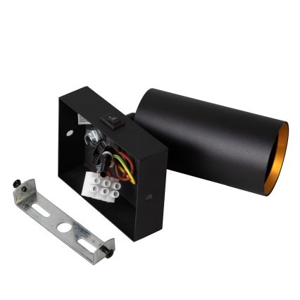 Brilagi - LED RGBW prigušivo zidno usmjereno svjetlo s prekidačem SELE 1xGU10/4,8W/230V 3000K crna/zlatna + daljinski upravljač