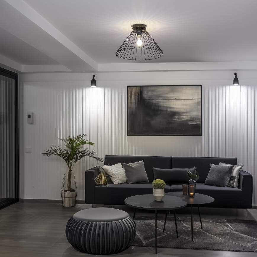 Brilagi - LED prislonjen luster CERIA WIRE 1xE27/40W/230V pr. 45 cm crna