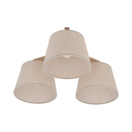 BRILAGI - LED prislonjen luster LATTE SABIA 3xE27/15W/230V borovina/bež