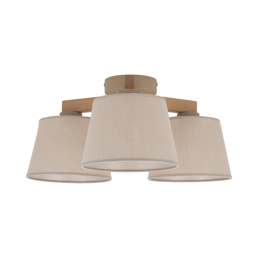 BRILAGI - LED prislonjen luster LATTE SABIA 3xE27/15W/230V borovina/bež