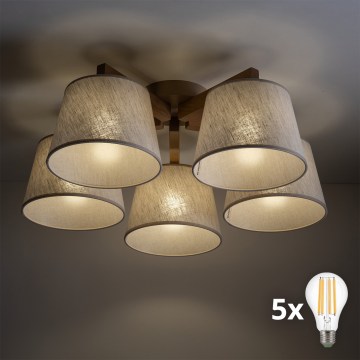 BRILAGI - LED Prislonjen luster LATTE SABIA 5xE27/15W/230V bor/krem