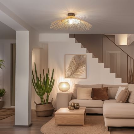 Brilagi - LED prislonjena stropna svjetiljka CERIA BOHO 1xE27/40W/230V pr. 100 cm bambus