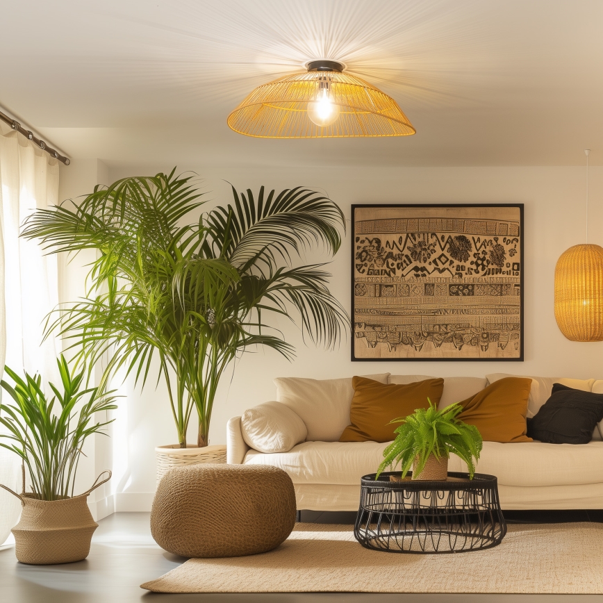 Brilagi - LED prislonjena stropna svjetiljka CERIA BOHO 1xE27/40W/230V Ø 70 cm smeđa