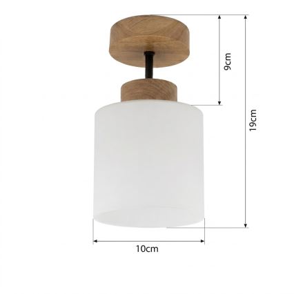 BRILAGI - LED prislonjena stropna svjetiljka RETRO GLASS 1xE27/60W/230V Ø 10 cm hrast/bijela