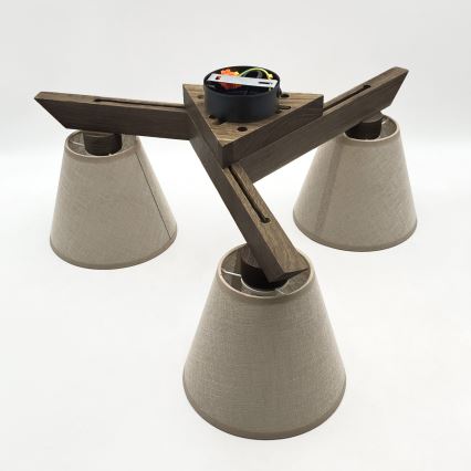 Brilagi - LED stropni luster ANTHONY 3xE14/40W/230V hrast orah/bež