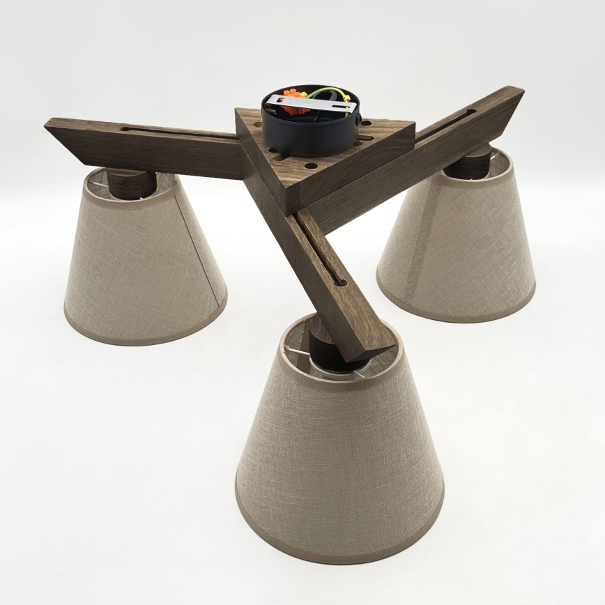 Brilagi - LED stropni luster ANTHONY 3xE14/40W/230V hrast orah/bež