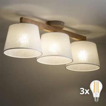 BRILAGI - LED prislonjeni luster LATTE SABIA 3xE27/15W/230V borovina/bijela