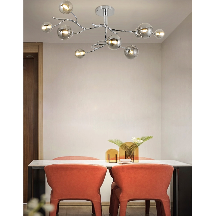 Brilagi - LED prislonjeni luster MISTEL 9xG9/3W/230V crni krom/dimljeno staklo