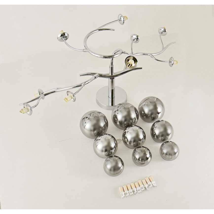 Brilagi - LED prislonjeni luster MISTEL 9xG9/3W/230V crni krom/dimljeno staklo