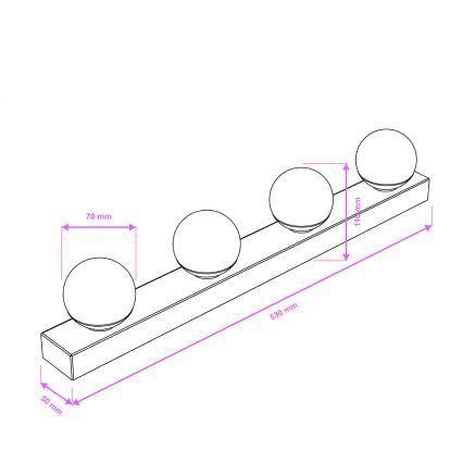 Brilagi - LED kupaonsko osvjetljenje za ogledalo HOLLYWOOD 4xLED/3W/230V 53 cm IP44 sjajni krom