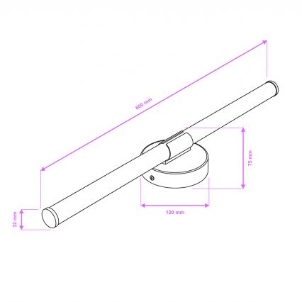 Brilagi - LED osvjetljenje za kupaonsko ogledalo LARA LED/10W/230V 60 cm IP44 crna